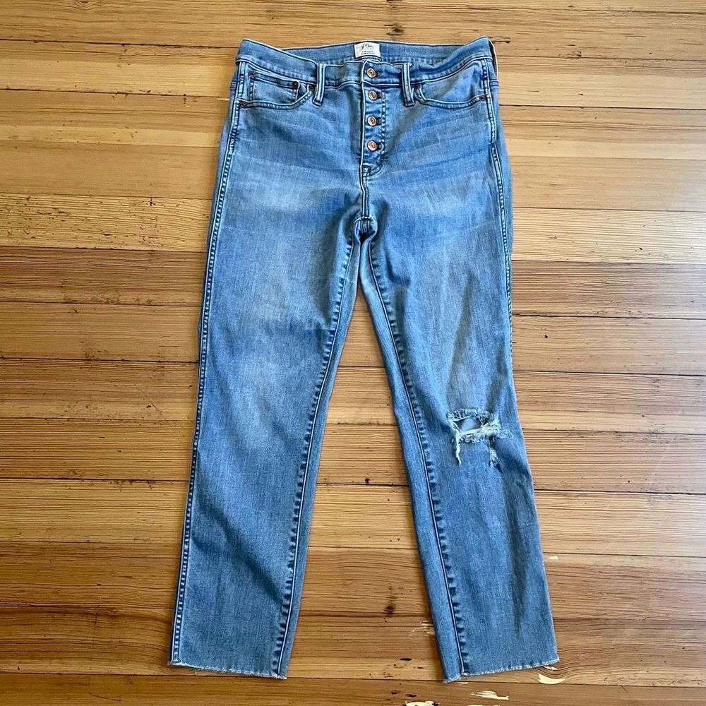 J. Crew vintage straight button front jeans. Size 30.